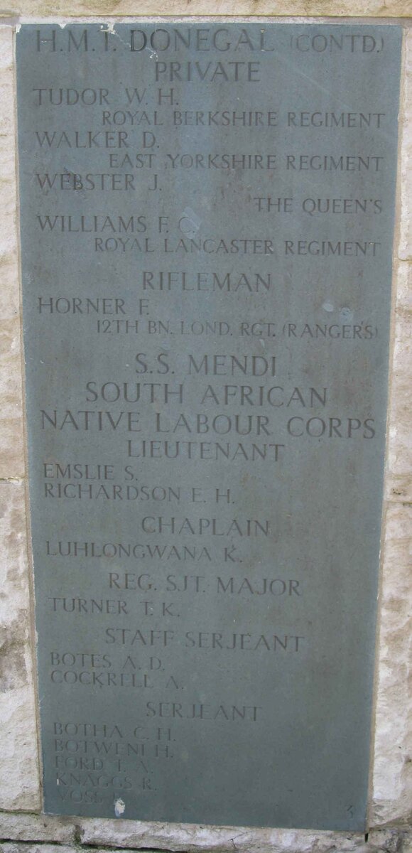 Wall Panel 03 : Start of the S.S. MENDI casualty list