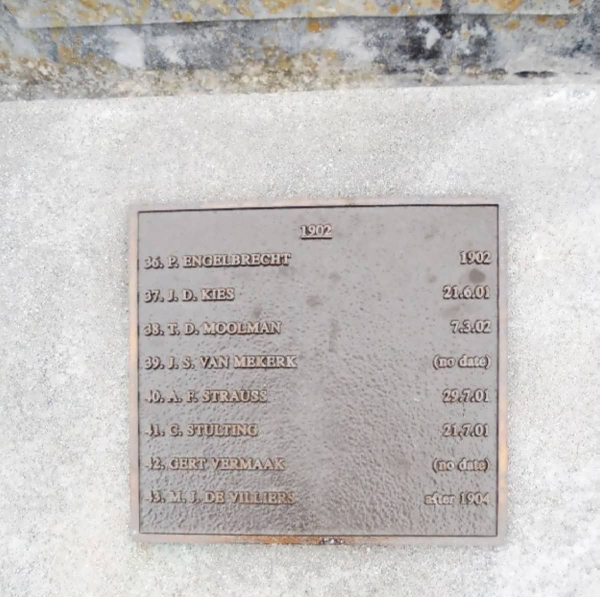 13. Prisoners of War who died in 1902