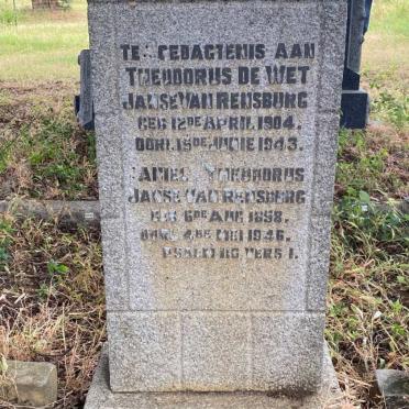 RENSBURG Daniel Theodorus, Janse van 1858-1946 :: JANSE VAN RENSBURG Theodorus De Wet 1904-1943 