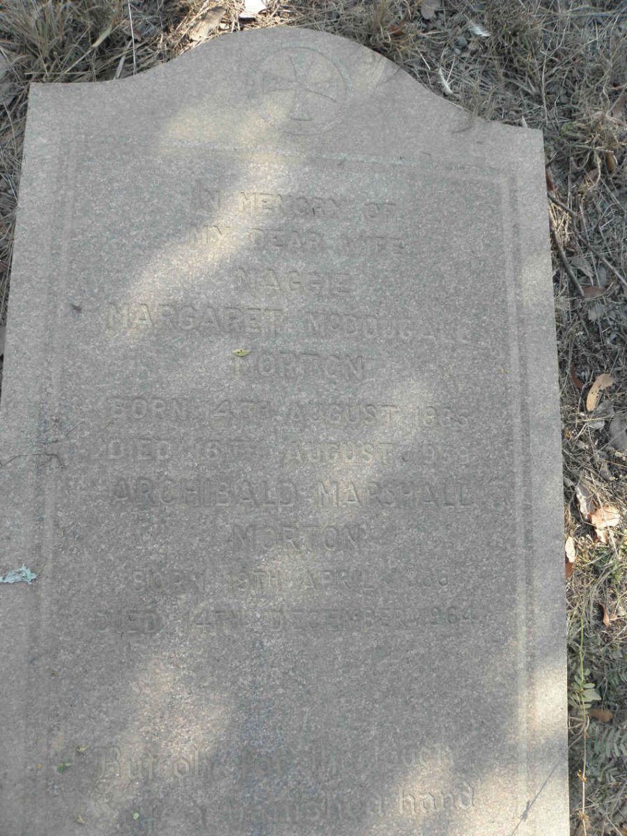 MORTON Archibald Marshall ????-1964 &amp; Margaret McDougall 1885-1959