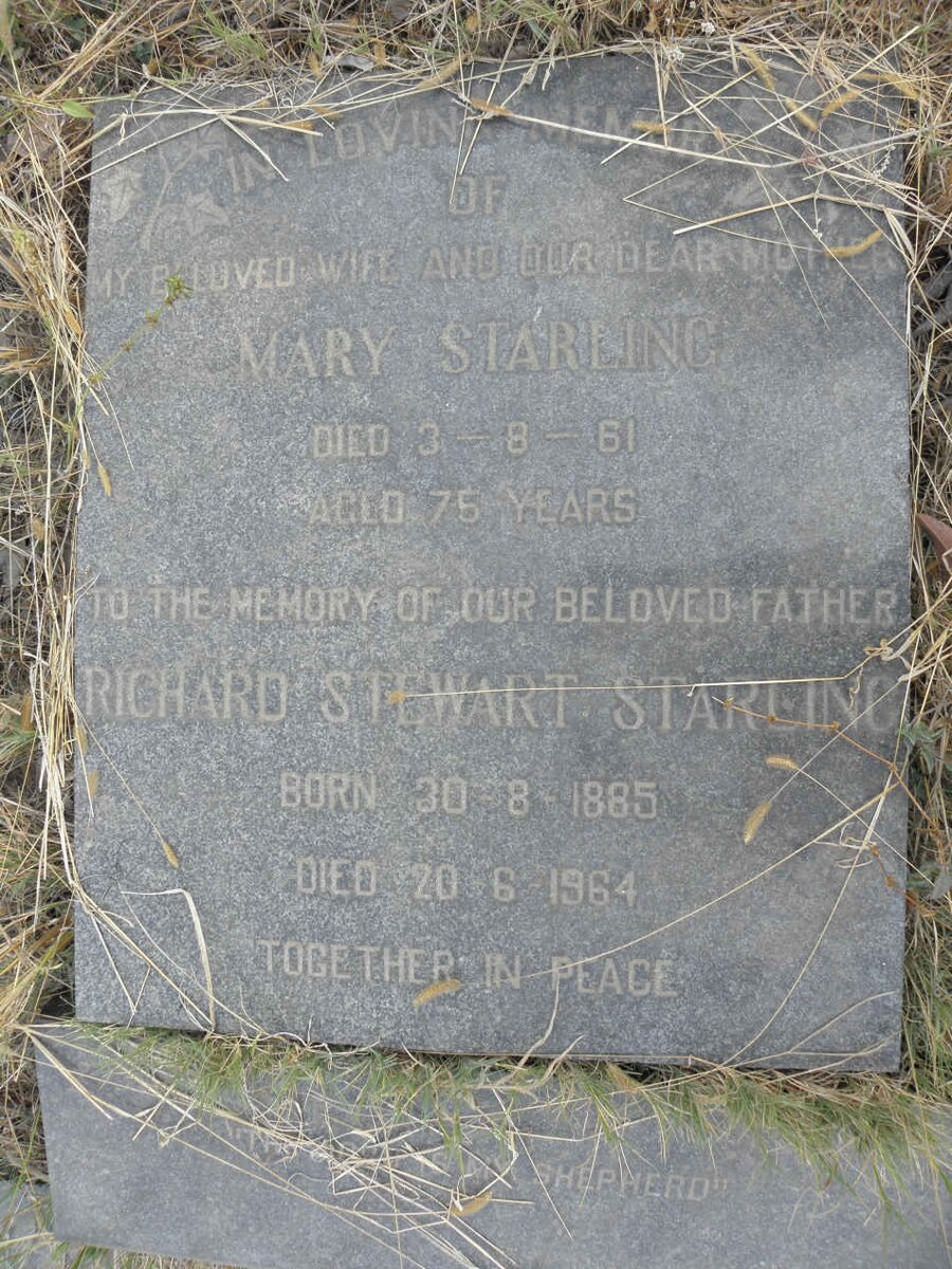 STARLING Richard Stewart 1885-1964 &amp; Mary -1961