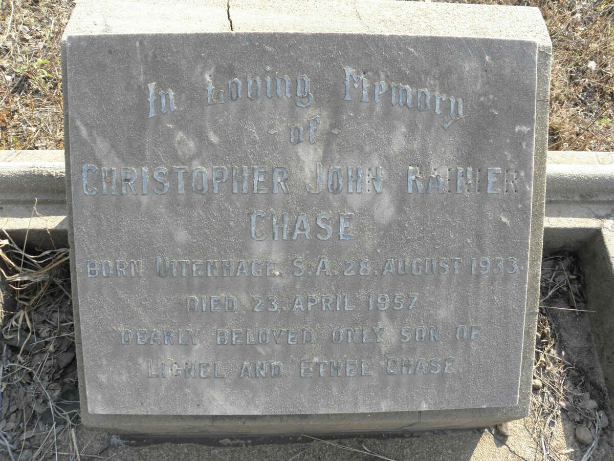 CHASE Christopher John Rainier 1933-1957