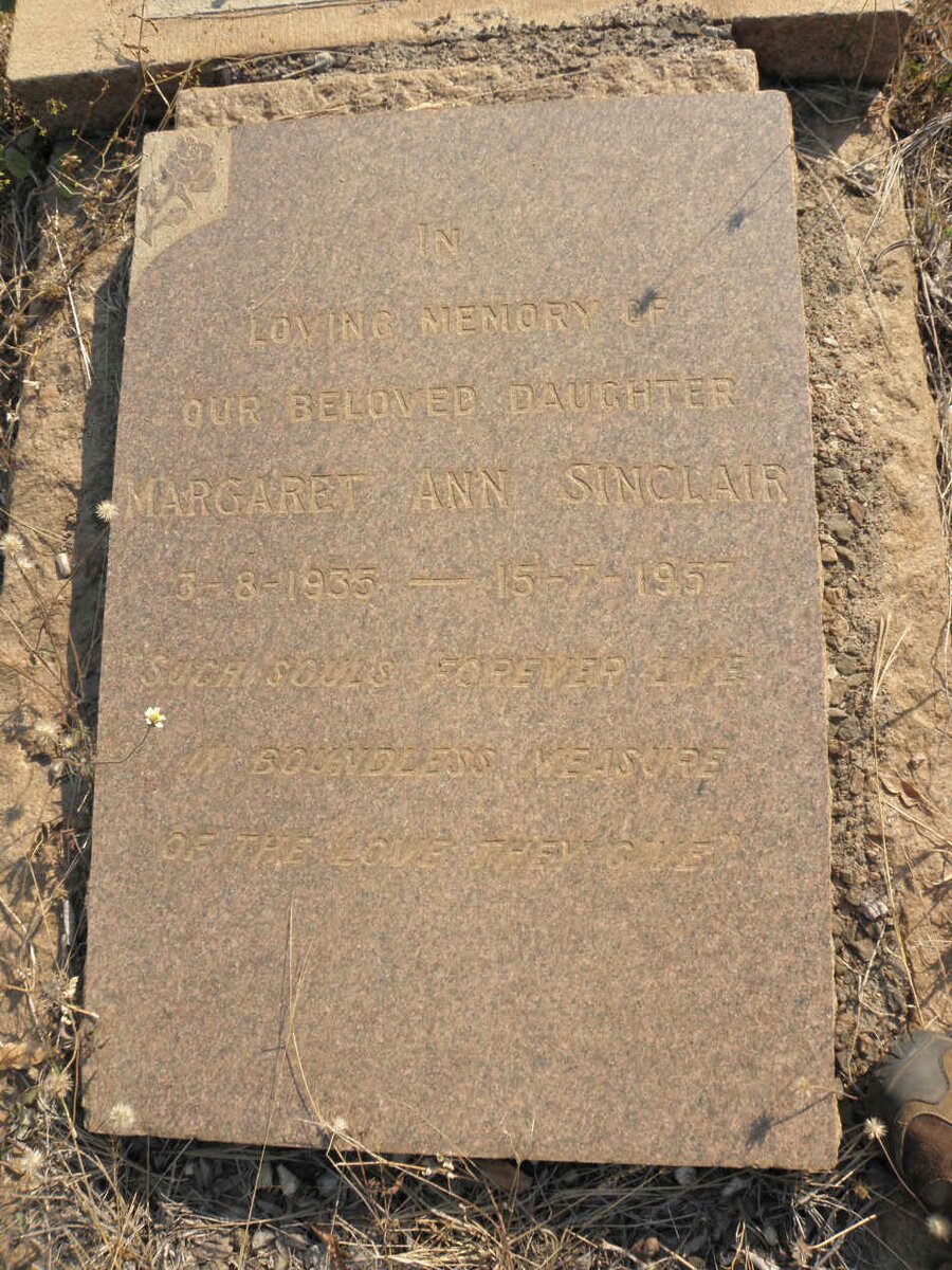 SINCLAIR Margaret Ann 1935-1957