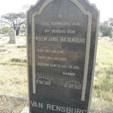 RENSBURG Willem, Janse van 1926-1953