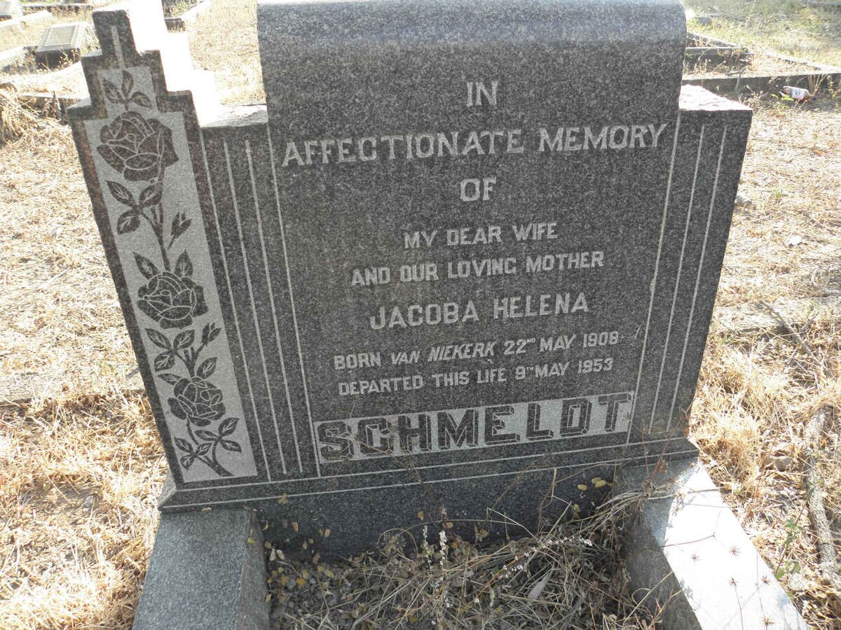 SCHMELDT Jacoba Helena nee VAN NIEKERK 1908-1953