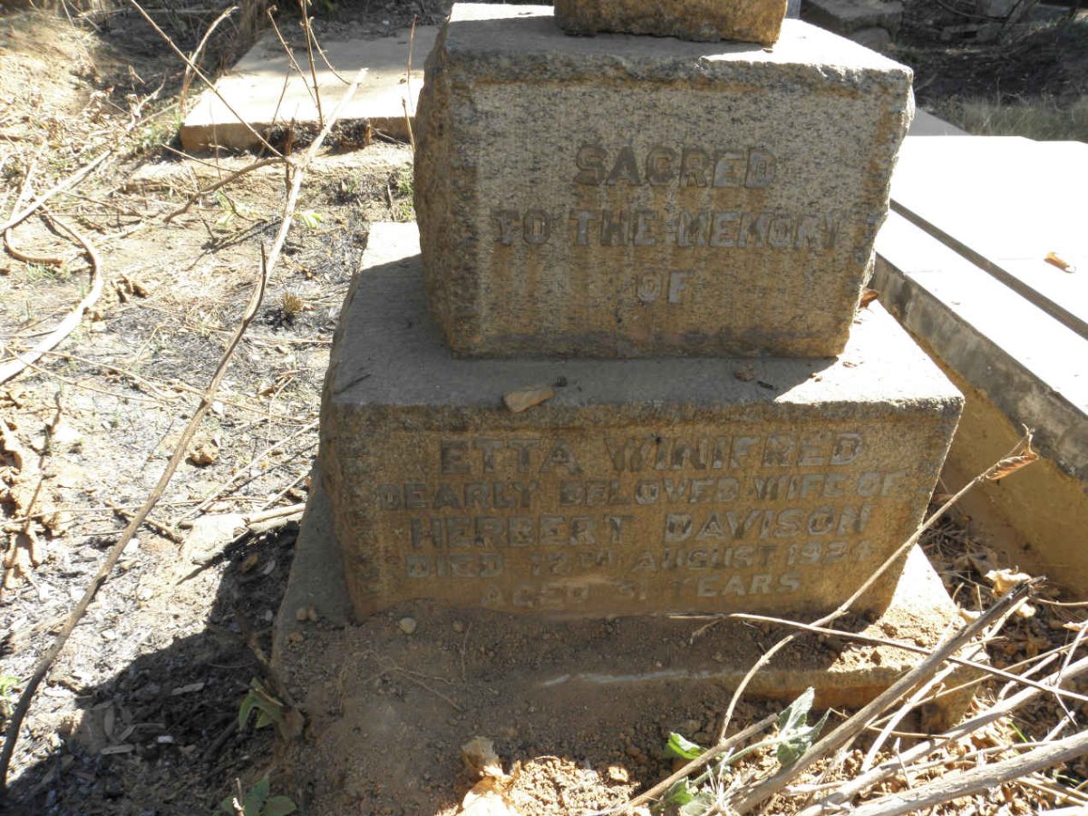 DAVISON ?etta Winifred -1924