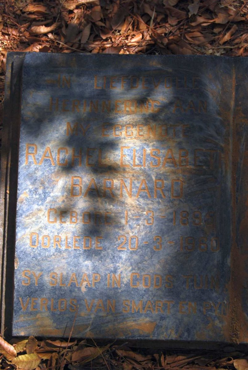 BARNARD Rachel Elisabeth 1895-1960