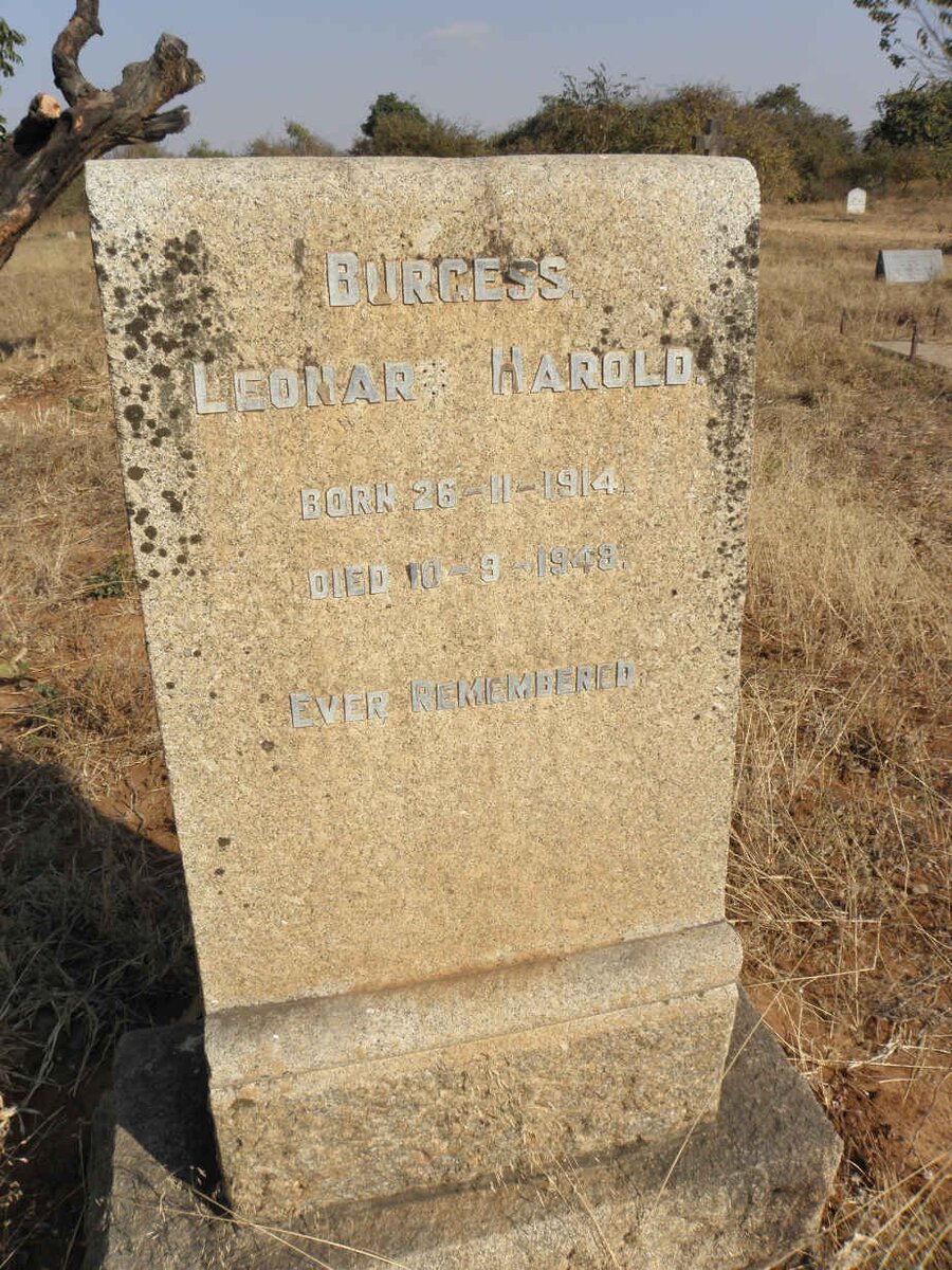 BURGESS Leonard Harold 1914-1948