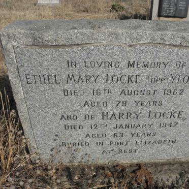 LOCKE Harry -1947 &amp; Ethel Mary YEOMANS -1962