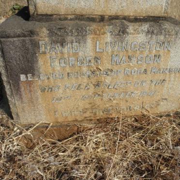 MANSON David Livingston Forbes -1941