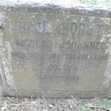 BADENHORST Nicolas Johannes 1900-1952