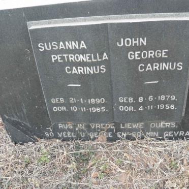CARINUS John George 1879-1956 &amp; Susanna Petronella 1890-1965