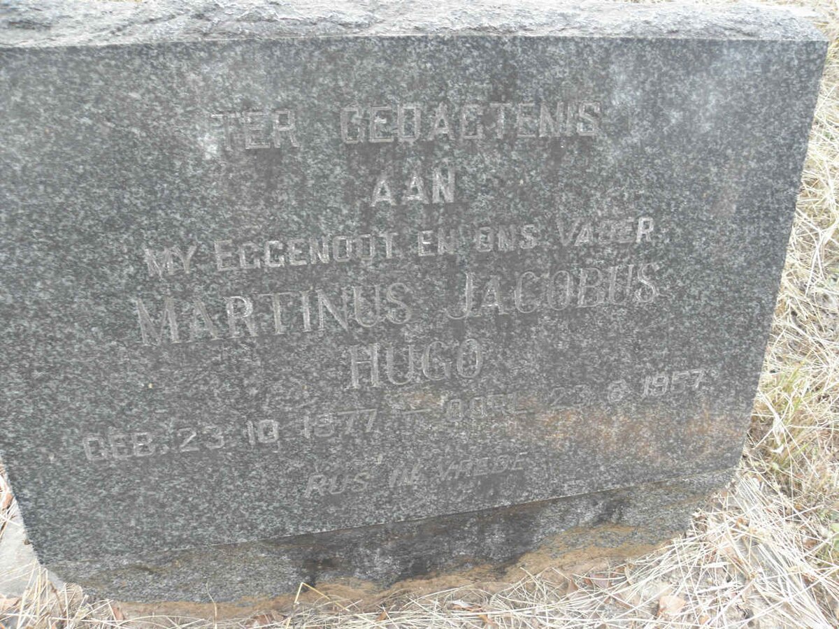 HUGO Martinus Jacobus 1877-1957