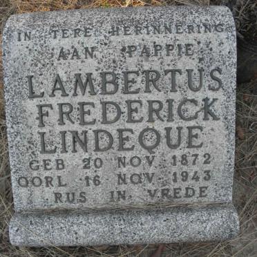 LINDEQUE Lambertus Frederick 1872-1943