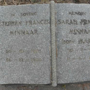 MINNAAR Stephen Francis 1903-1944 :: MINNAAR Sarah Frances nee MARAIS 1877-1968