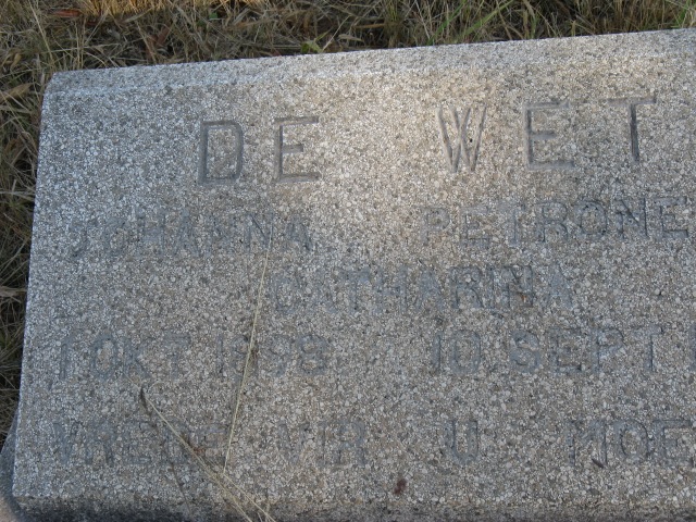 WET Johanna Petronella Catharina, de 1898-