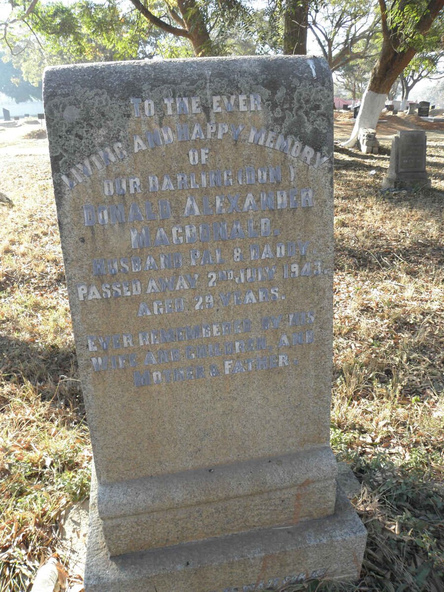 MACDONALD Donald Alexander -1943