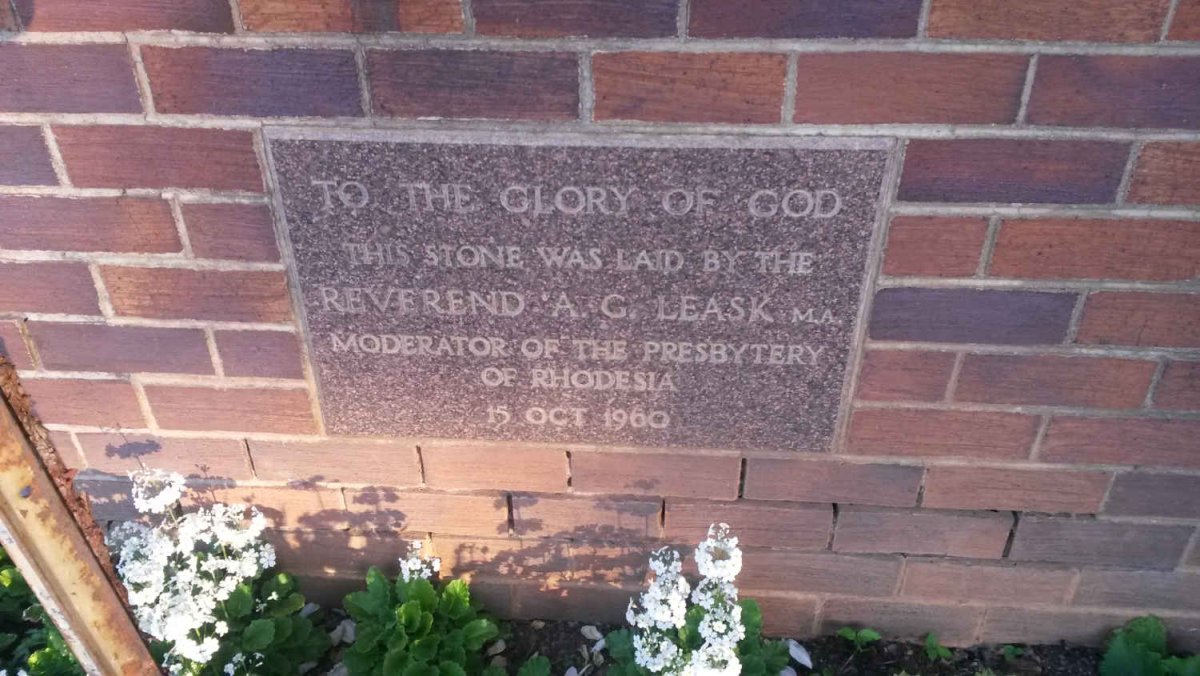 5. Stone laid by Reverend A.G. LEASK 1960