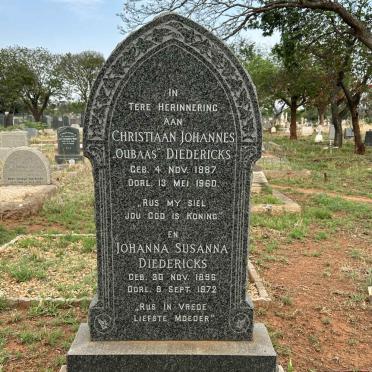 DIEDERICKS Christiaan Johannes 1887-1960 & Johanna Susanna 1896-1972