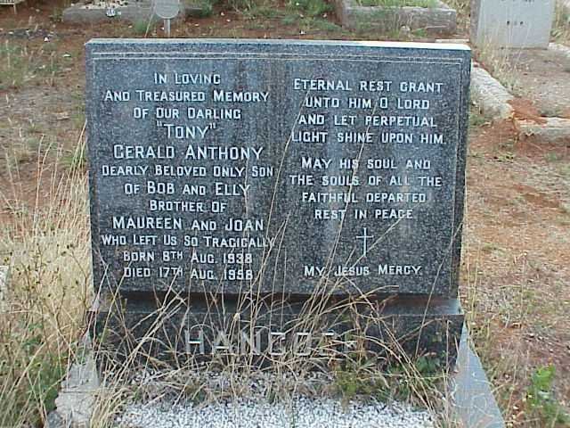 HANCOCK Gerald Anthony 1938-1958