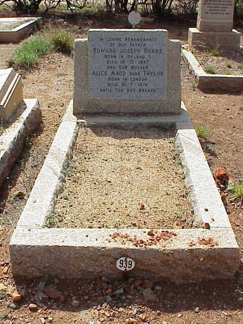 BURKE Edward Joseph -1974 &amp; Alice Maud TAYLOR -1970
