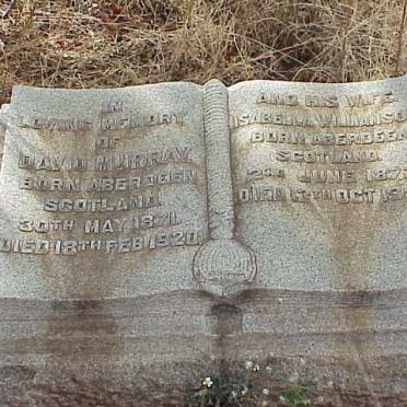 MURRAY David 1871-1920 &amp; Isabella WILLIAMSON 1872-1955