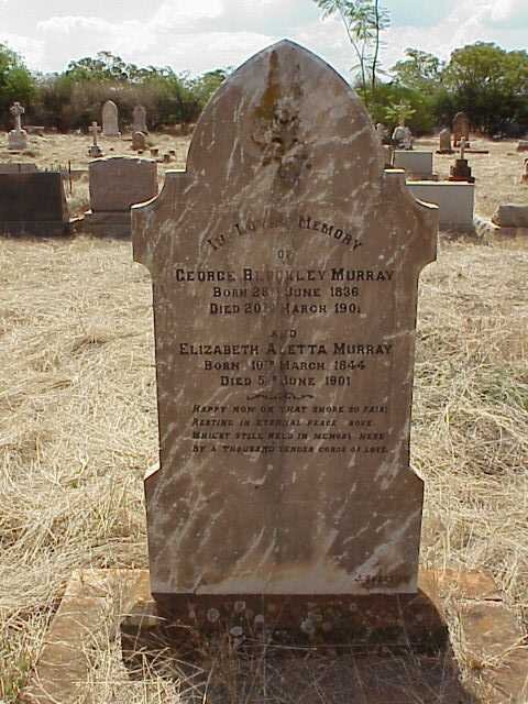 MURRAY George Blockley 1836-1901 &amp; Elizabeth Aletta 1844-1901