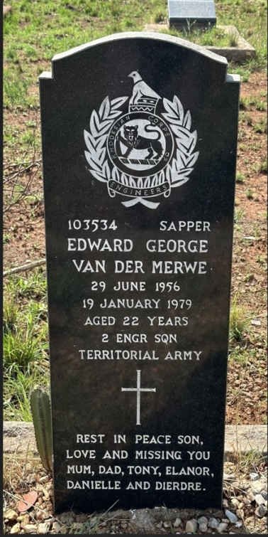MERWE Edward George, van der 1956-1979