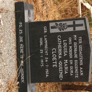 CLOETE Louisa Maria Catherina nee LAMPRECHT 1924-1975