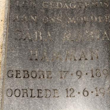 HAMMAN Sara Maria 1898-1965