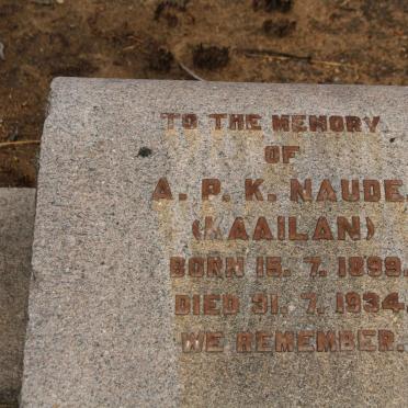 NAUDE A.P.K. 1898-1934