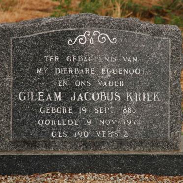 KRIEK Gileam Jacobus 1885-1974