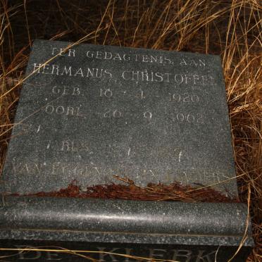 KLERK Hermanus Christoffel, de 1920-1962