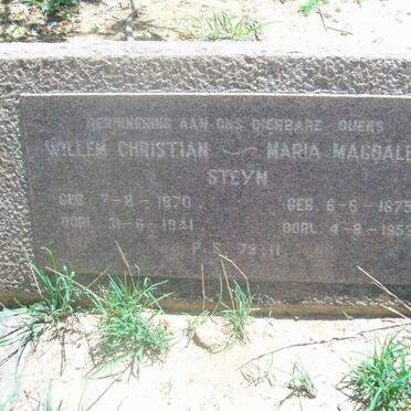 STEYN Willem Christian 1870-1941 &amp; Maria Magdalena 1875-1953