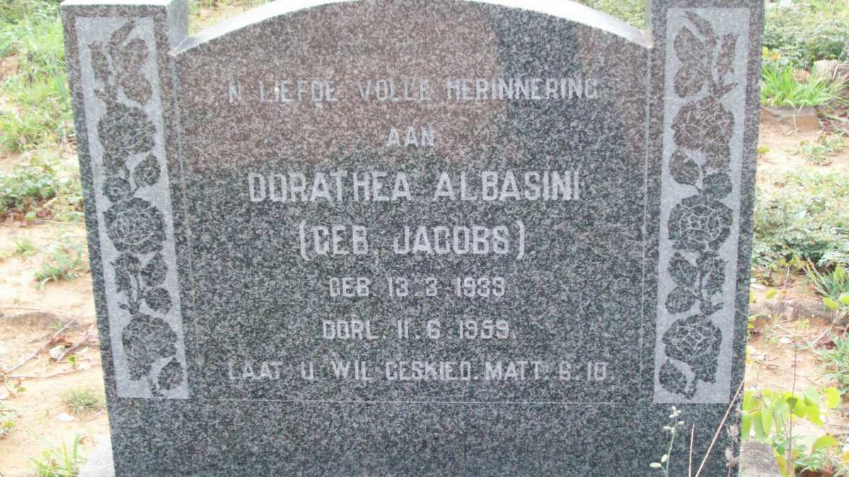 ALBASINI Dorathea nee JACOBS 1939-1959