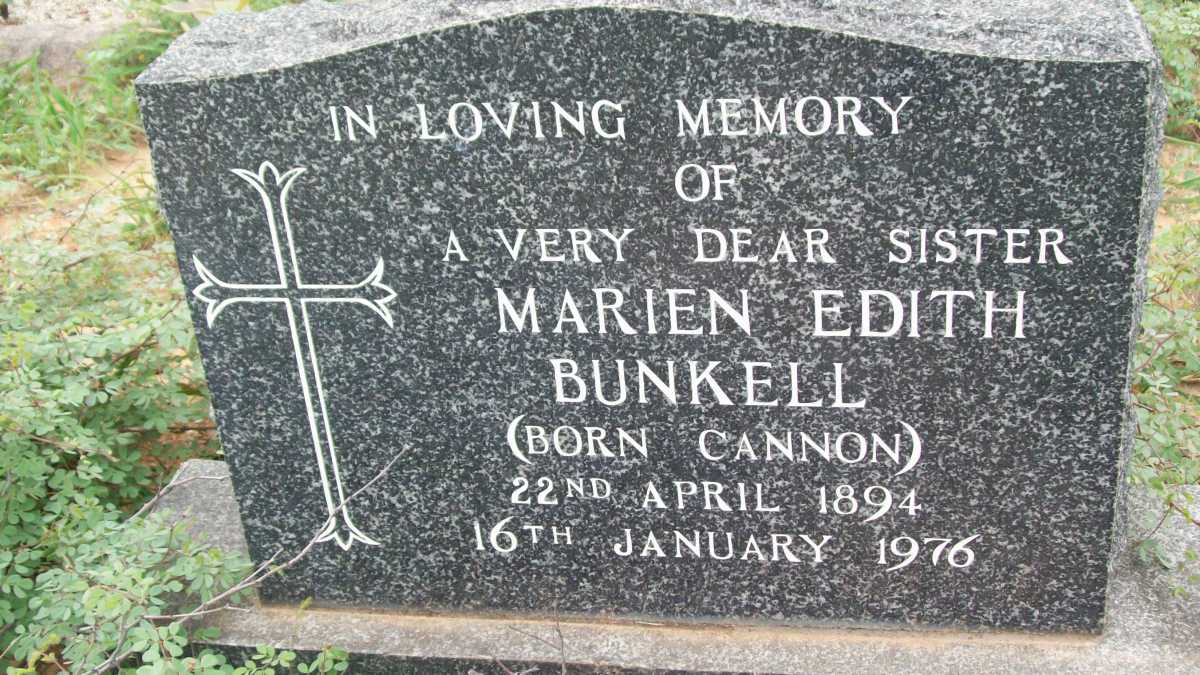 BUNKELL Marien Edith nee CANNON 1894-1976
