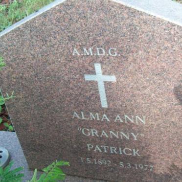 PATRICK Alma Ann 1892-1977