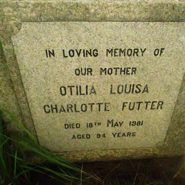 FUTTER Otilia Louisa Charlotte -1981