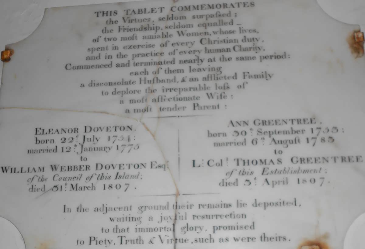 DOVETON William Webber -1807 &amp; Eleanor 1734-1773 :: GREENTREE Thomas -1807 &amp; Ann 1733-1783